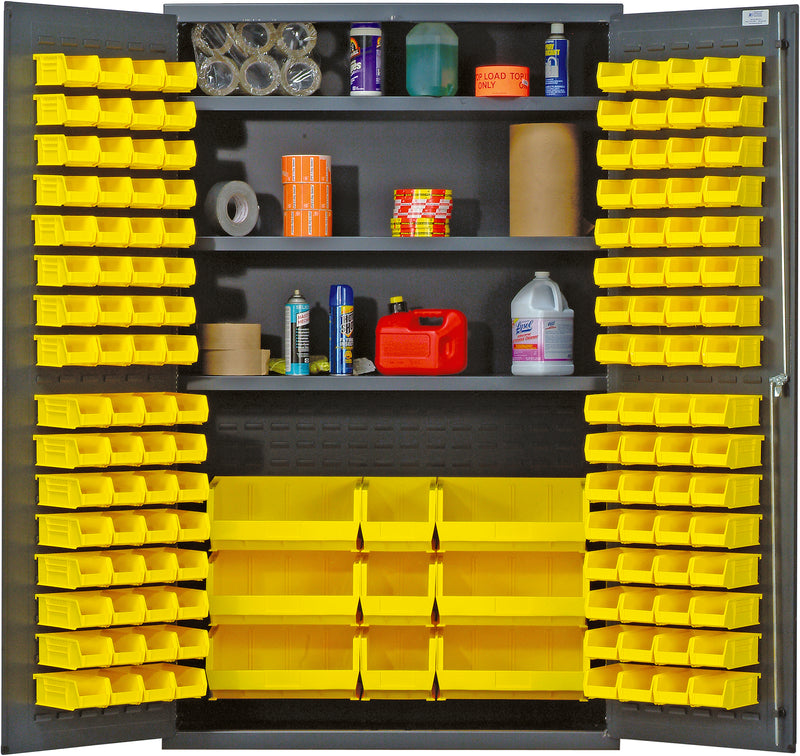 Quantum 48" Wide Storage Cabinets – 48" x 24" x 78" – QSC Series – Kit – QSC-48S – Yellow