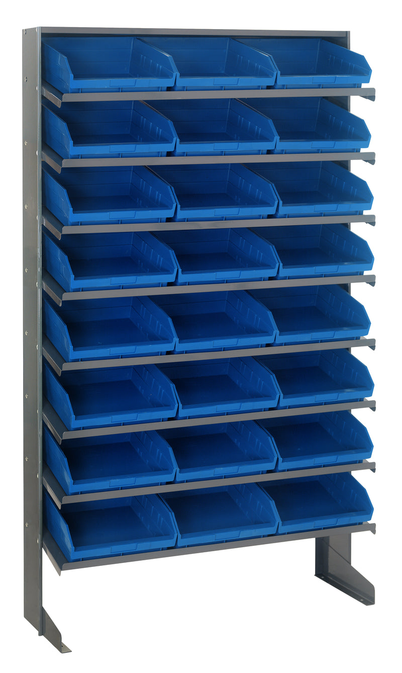 Quantum Single-Sided Pick Racks with Bins – 12" x 36" x 60" – QPRS-109 – Blue