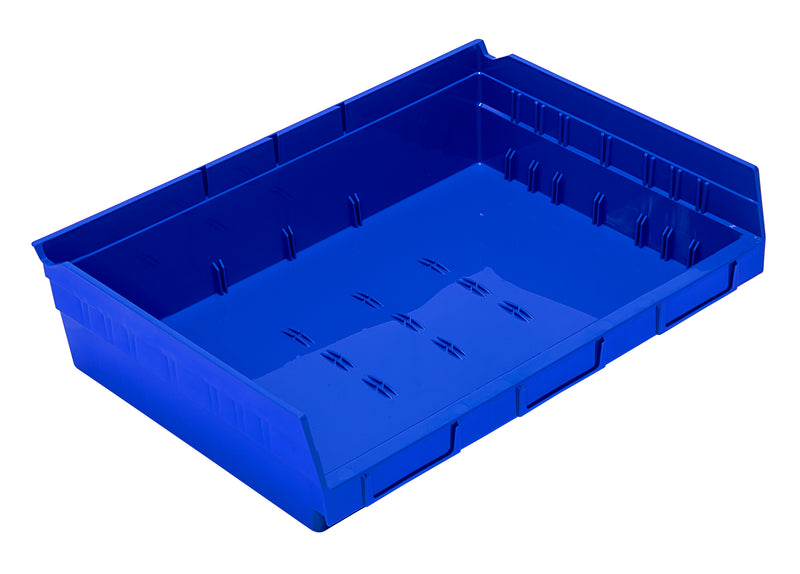 Quantum 4" Shelf Bins – QSB114 to QSB122 – Case Pack – 11-5/8" x 16-1/2" x 4" – QSB118 – Blue