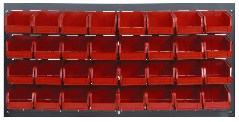 Quantum Stack & Hang Gray Louvered Panel with Bins – 36" x 19" – Kit – QLP-3619 – QLP-3619 – 220-32 – Red