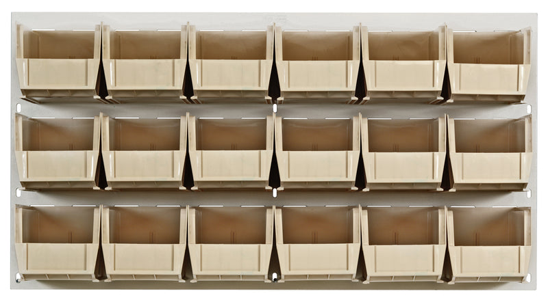 Quantum Stack & Hang Oyster White Louvered Panel with Bins – 36" x 19" – Kit – QLP-3619HC – 230-18 – Ivory