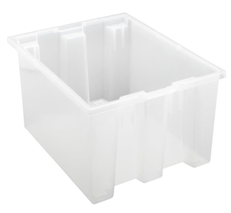 Quantum Clear-View Stack & Nest Totes – SNT180CL to SNT225CL – Case Pack – 19-1/2" x 15-1/2" x 10" – SNT190CL – Clear