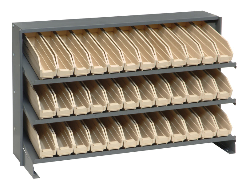Quantum Bench Racks with Bins – 12-1/2" x 36" x 23" – QPRHA-100 – Ivory