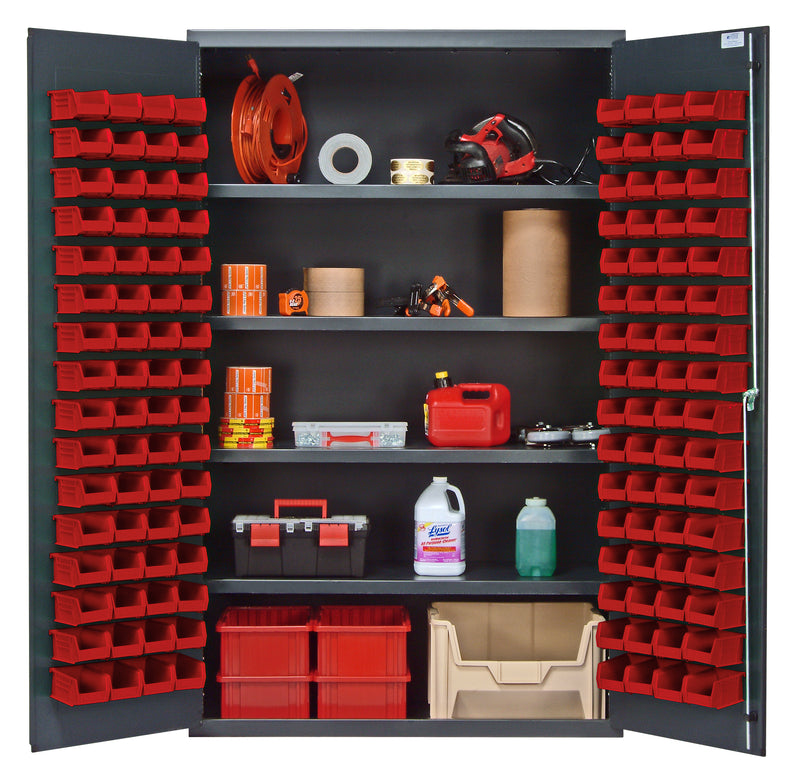 Quantum 48" Wide Storage Cabinets – 48" x 24" x 78" – QSC Series – Kit – QSC-4803 – Red