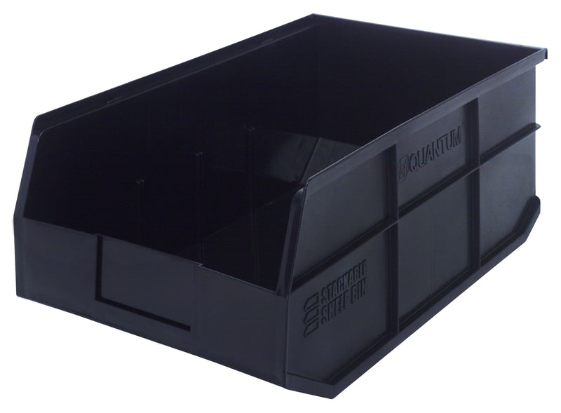 Quantum Stackable Shelf Bins – SSB463 to SSB485 – Case Pack – 18" x 11" x 7" – SSB465 – Black