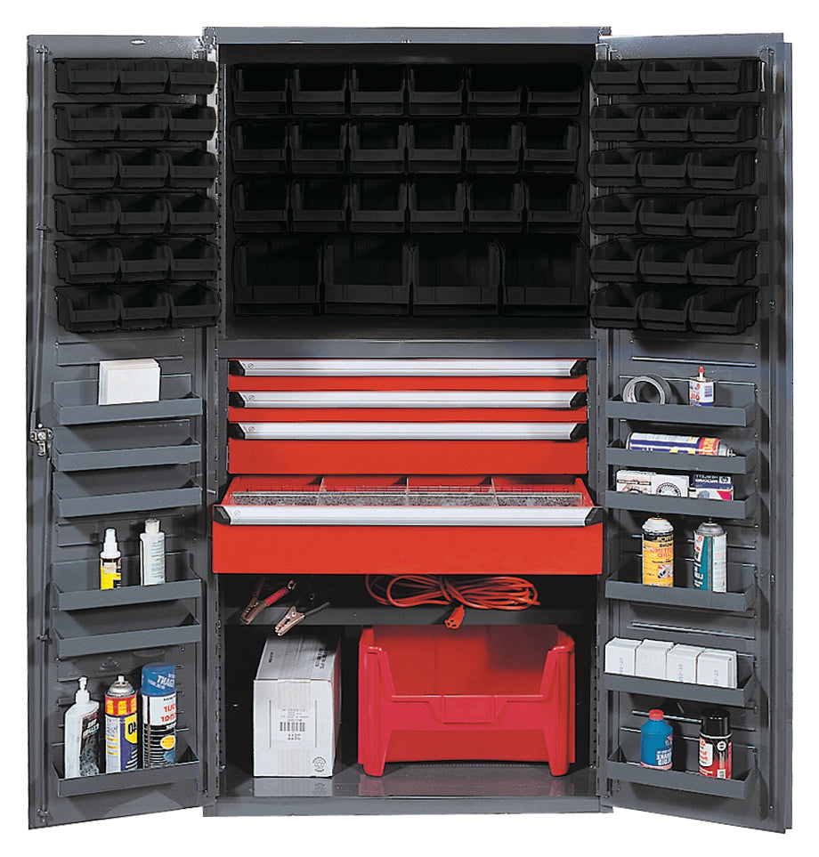 Quantum 36" Wide Storage Cabinets – 36" x 24" x 72" – QSC Series – QSC-3672-4D – Kit – QSC-3672-4D – Black