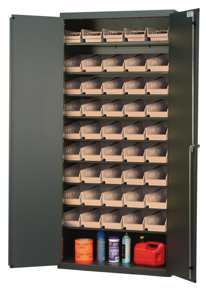 Quantum Storage Cabinets with Bins – 18" x 36" x 78" – QPR Series – QPR-102 – Ivory