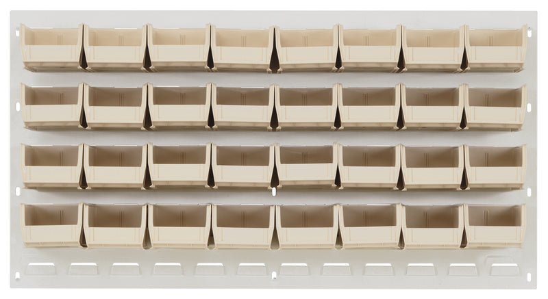 Quantum Stack & Hang Oyster White Louvered Panel with Bins – 36" x 19" – Kit – QLP-3619HC – 210-32 – Ivory