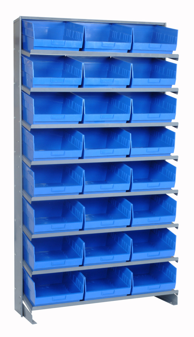 Quantum Single-Sided Pick Racks with Bins – 12" x 36" x 63-1/2" – Kit – QPRS-209 – Blue