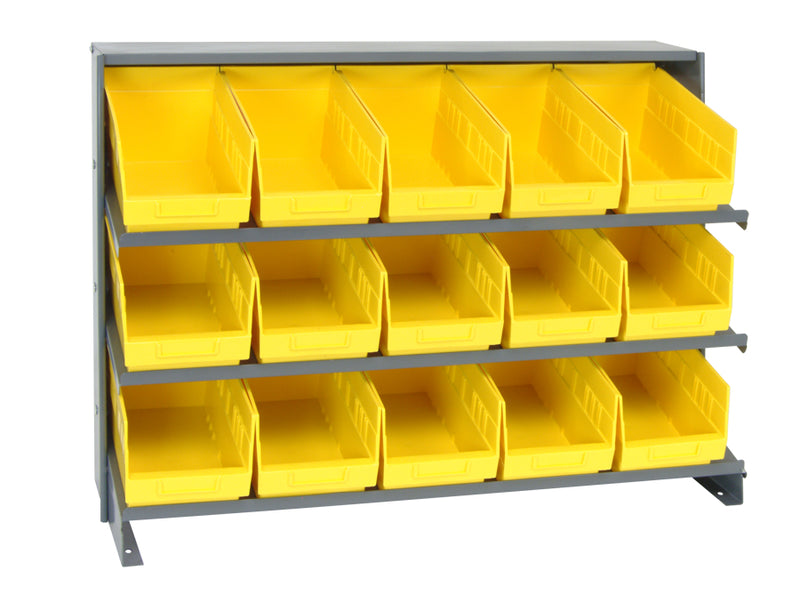Quantum Bench Racks with Bins – 12" x 36" x 26-1/2" – QPRHA-202 – Yellow