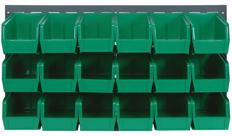 Quantum Stack & Hang Gray Louvered Panel with Bins – 36" x 19" – Kit – QLP-3619 – QLP-3619 – 230-18 – Green