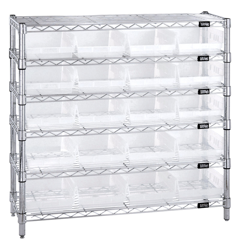 Quantum Complete Bin Center – 12" x 36" x 36" – WR6-36-1236-107CL – Clear