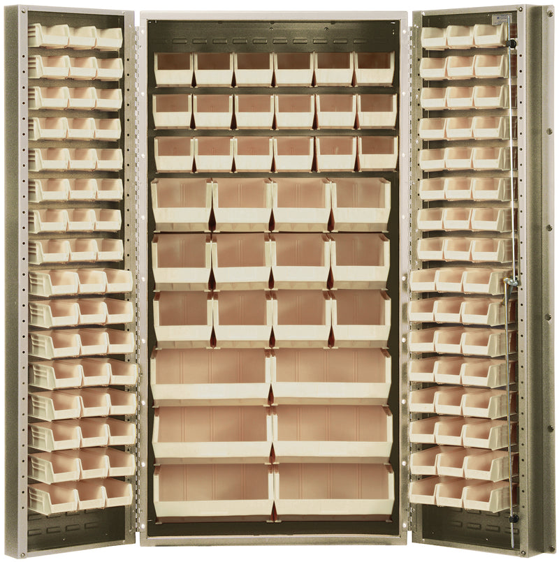 Quantum 36" Welded Storage Cabinet with 68 Bins - QSC-36-68 – beige – Ivory