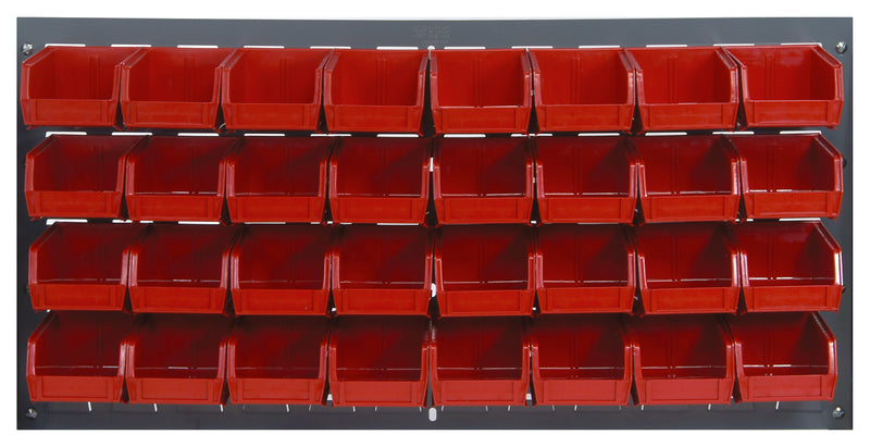 Quantum Stack & Hang Gray Louvered Panel with Bins – 36" x 19" – Kit – QLP-3619 – QLP-3619 – 210-32 – Red