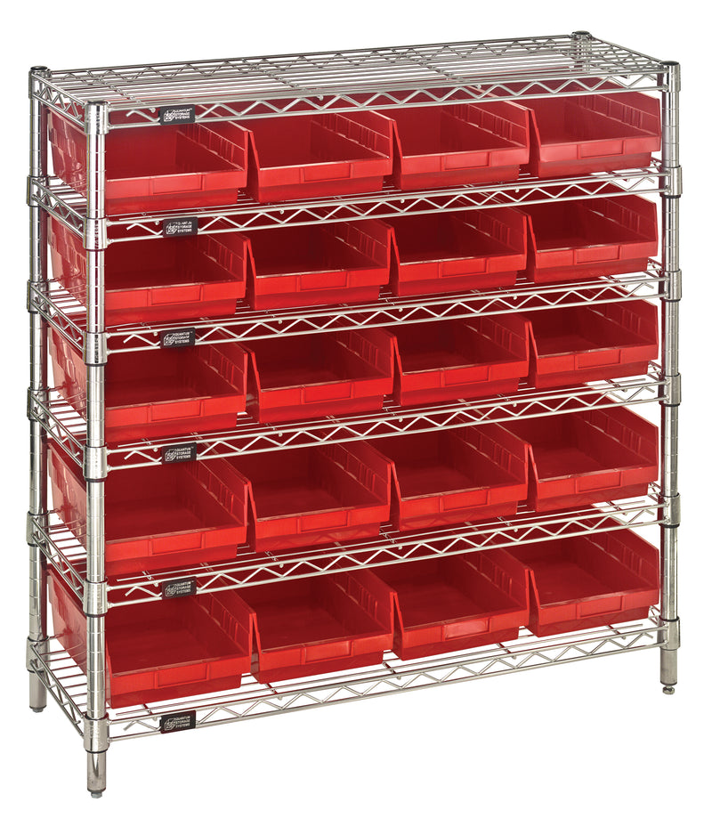Quantum Complete Bin Center – 12" x 36" x 36" – WR6-36-1236-101 – WR6-36-1236-107 – Red