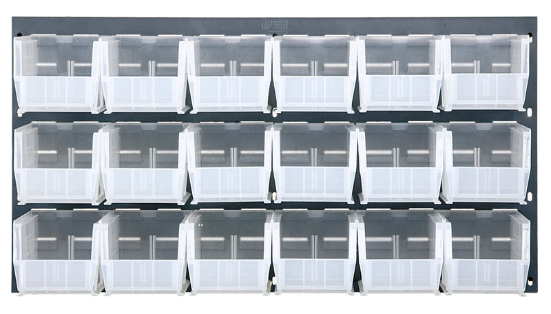 Quantum Louvered Panels with Clear Bins – 36" x 19" – 18 QUS230 Bins – Clear