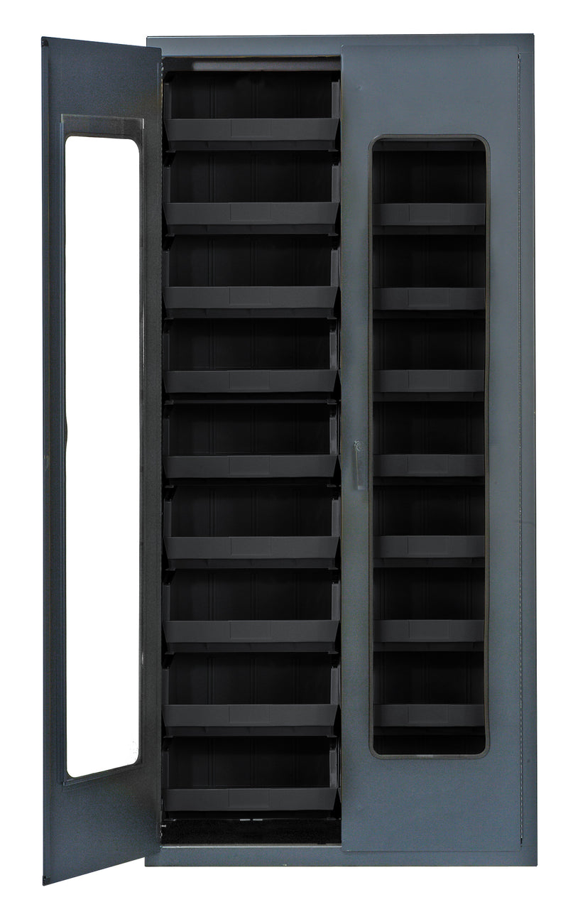 Quantum Storage Cabinets with Bins – 18" x 36" x 78" – QSC Series – QSC-C250 – Black
