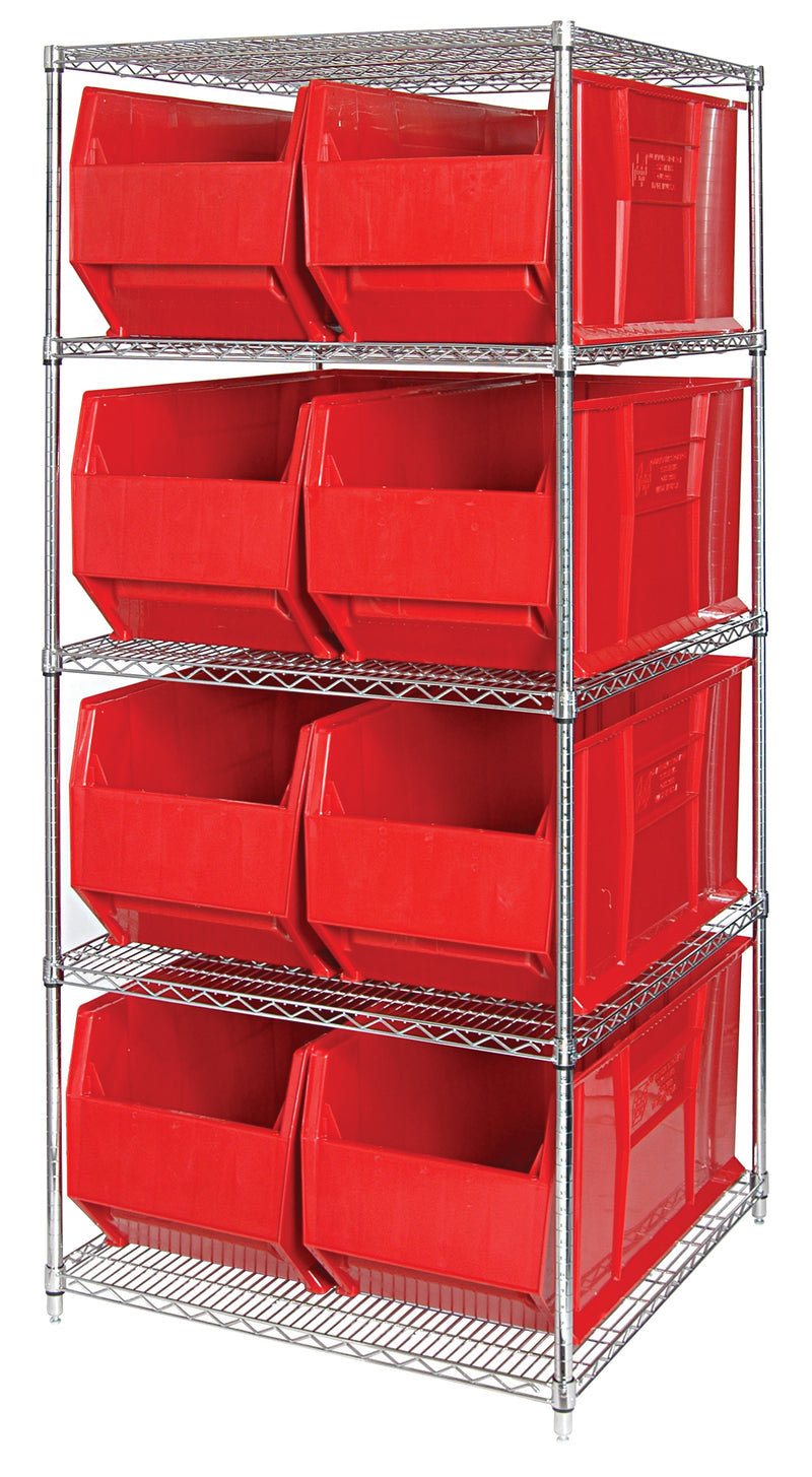 Quantum 30" & 36" Wire Shelving Systems – 36" x 36" x 86" – WR5-993 – Red