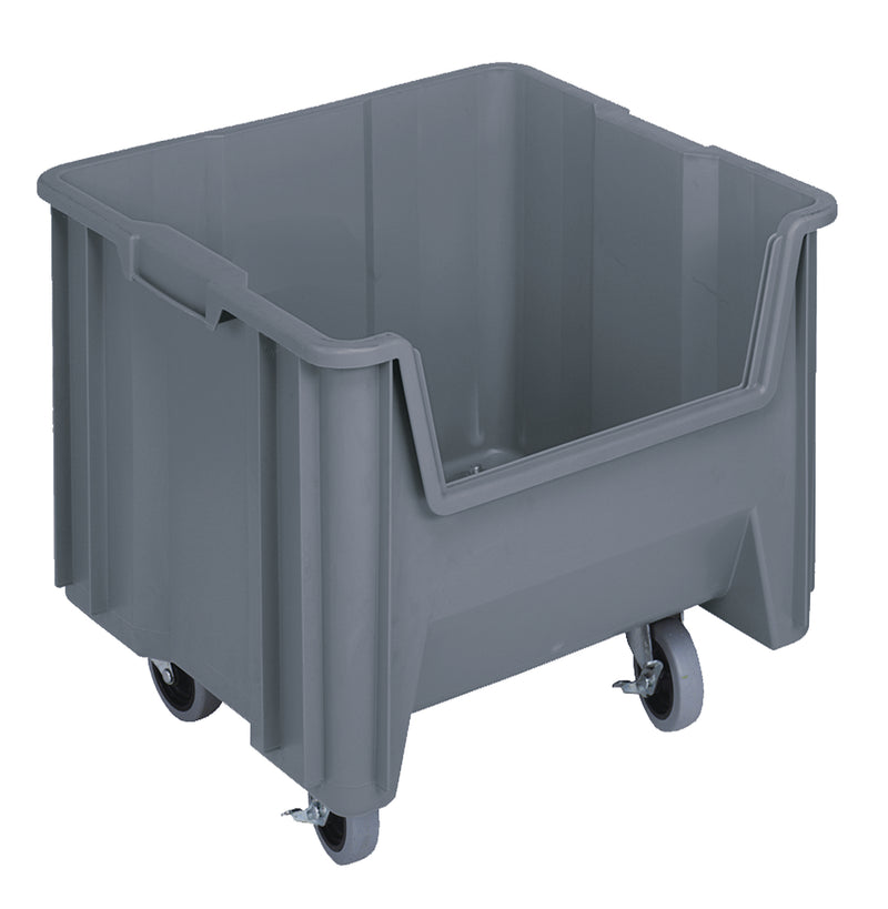 Quantum Mobile Giant Stack Containers – Case Pack – 17-1/2" x 16-1/2" x 12-1/2" (with casters 15-1/2"H) – QGH805MOB – Gray