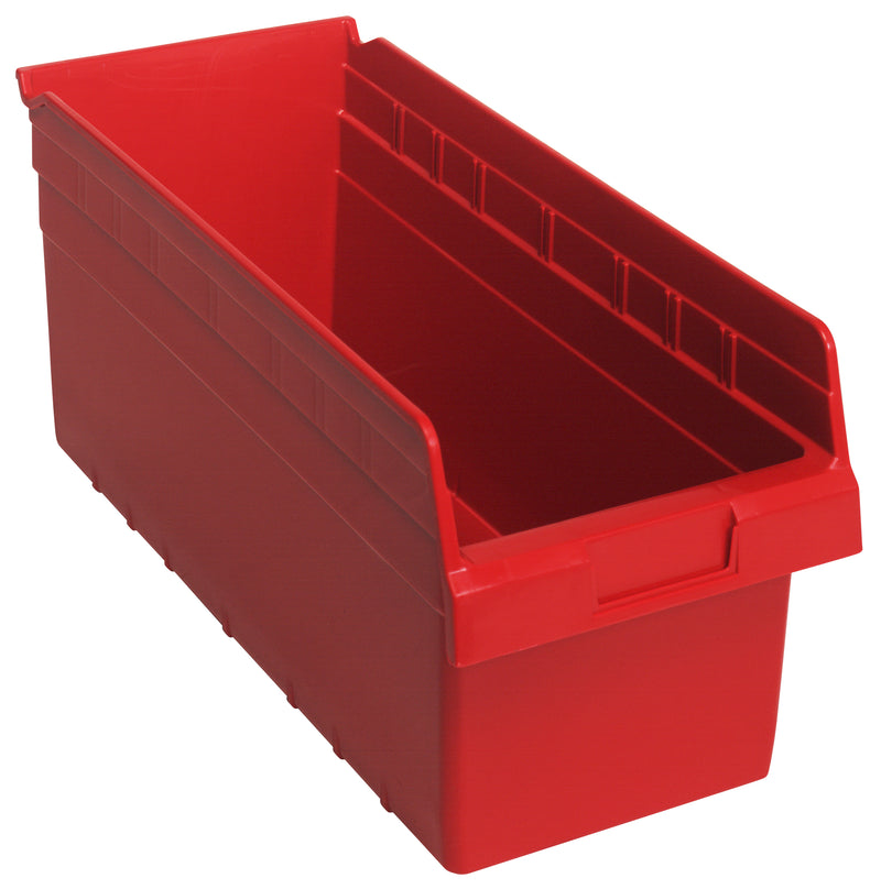 Quantum 8" Shelf Bins – QSB807 to QSB816 – Case Pack – 17-7/8" x 8-3/8" x 8" – QSB808 – Red