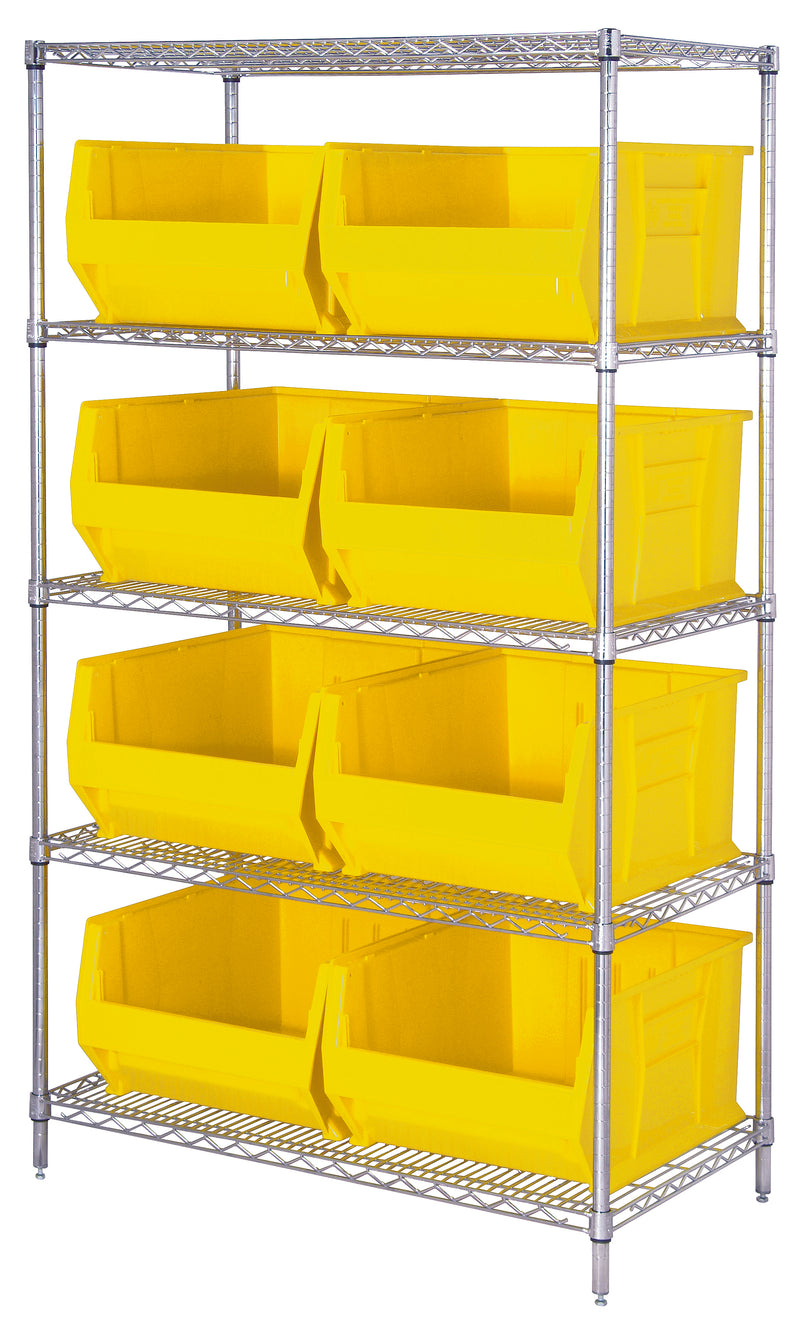 Quantum 30" & 36" Wire Shelving Systems – 42" x 30" x 74" – WR5-975 – Yellow