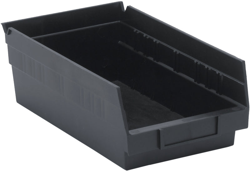 Quantum 4" Shelf Bins – QSB100 to QSB104 – Case Pack – 11-5/8" x 6-5/8" x 4" – QSB102 – Black
