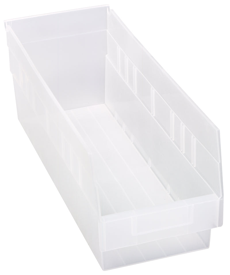 Quantum Clear-View Store-More 6" Shelf Bins – QSB201CL to QSB206CL – Case Pack – 17-7/8" x 6-5/8" x 6" – QSB204CL – Clear