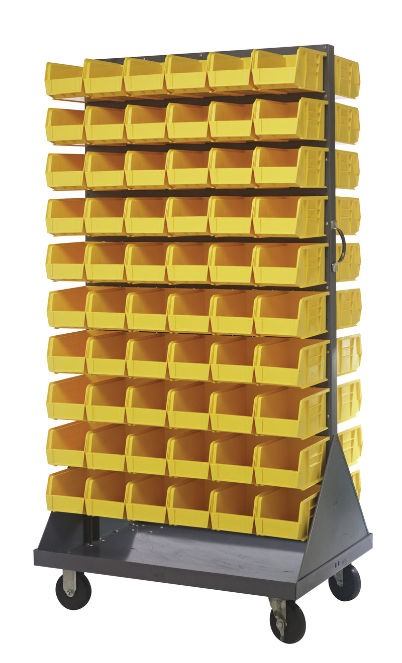 Quantum Mobile Louvered Panels with Bins – 36" x 25" x 72" – QMD-36H-230 – Yellow