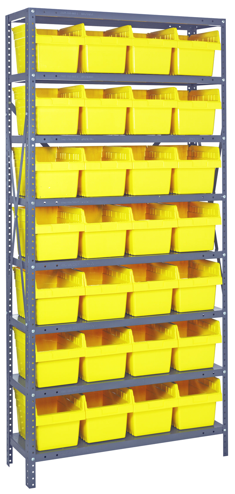 Quantum Store-Max 8" Shelf Bin Steel Shelving Systems with Bins – 1875-SB803 to 1875-SB810 – 1875-SB808 – Yellow