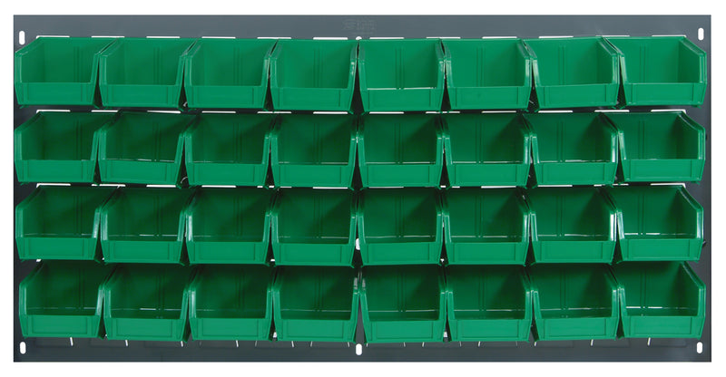 Quantum Stack & Hang Gray Louvered Panel with Bins – 36" x 19" – Kit – QLP-3619 – QLP-3619 – 210-32 – Green