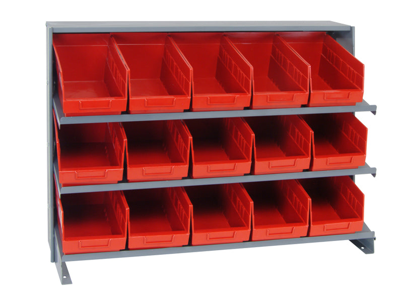 Quantum Bench Racks with Bins – 12" x 36" x 26-1/2" – QPRHA-202 – Red