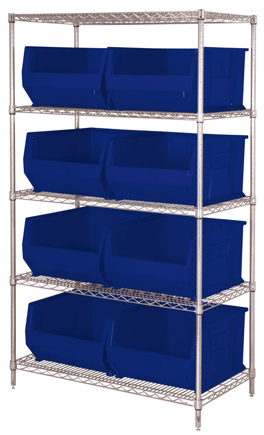 Quantum 30" & 36" Wire Shelving Systems – 42" x 30" x 74" – WR5-975 – Blue