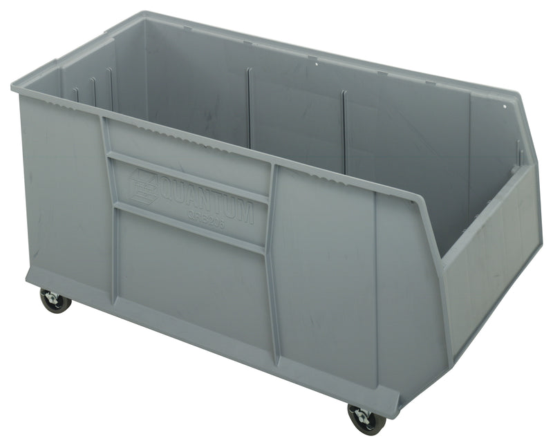 Quantum RackBin 42" Rack Bin Containers – Kit – 41-7/8" x 19-7/8" x 17-1/2" (with casters 20-1/2"H) – QRB216MOB – Gray