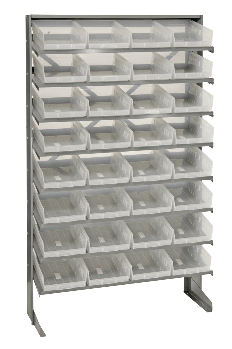 Quantum Single-Sided Pick Racks – 12" x 36" x 60" – QPRS-107CL – Clear