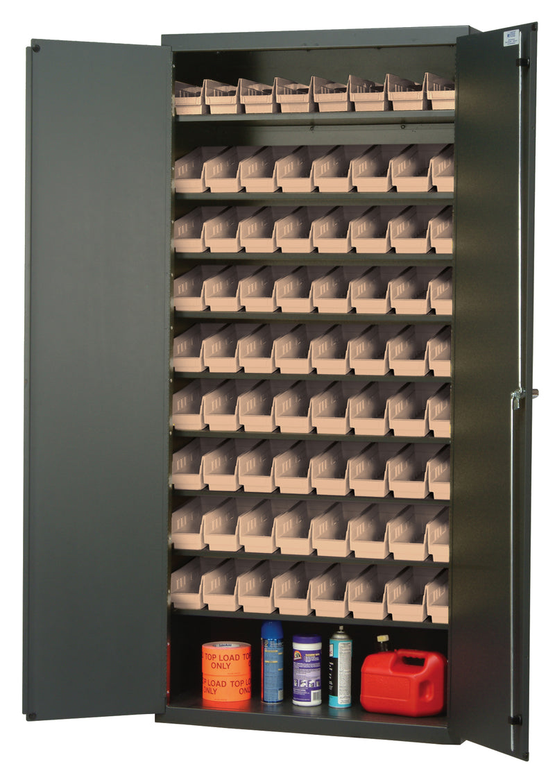 Quantum Storage Cabinets with Bins – 18" x 36" x 78" – QPR Series – QPR-101 – Ivory