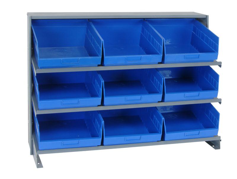 Quantum Bench Racks with Bins – 12" x 36" x 26-1/2" – QPRHA-209 – Blue