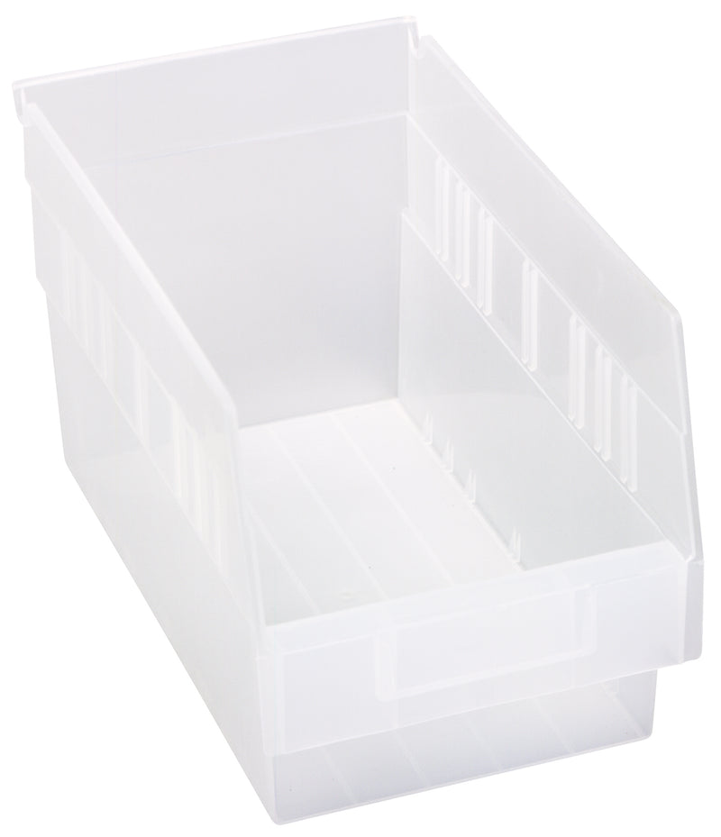 Quantum Clear-View Store-More 6" Shelf Bins – QSB201CL to QSB206CL – Case Pack – 11-5/8" x 6-5/8" x 6" – QSB202CL – Clear