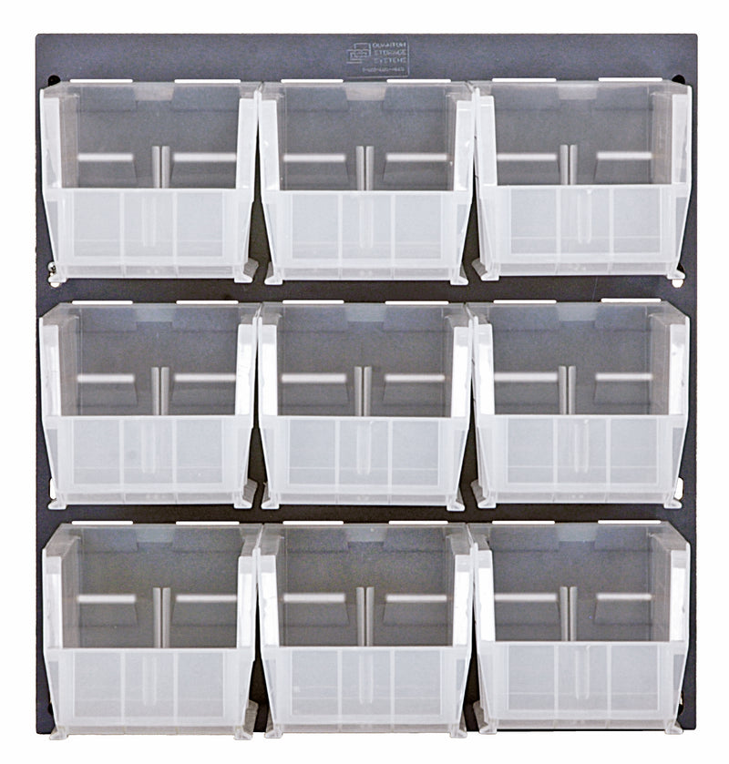 Quantum Louvered Panels with Clear Bins – 18" x 19" – 9 QUS230 Bins – Clear