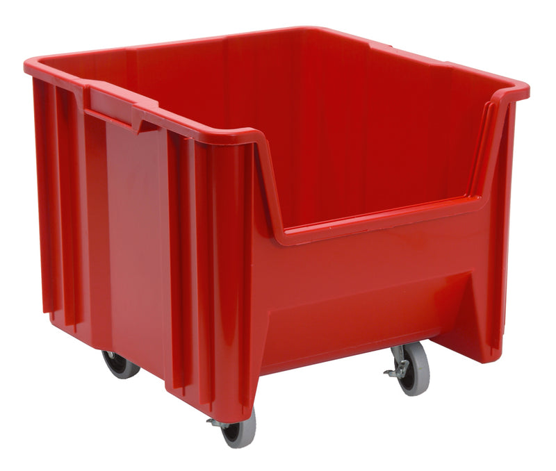 Quantum Mobile Giant Stack Containers – Case Pack – 17-1/2" x 16-1/2" x 12-1/2" (with casters 15-1/2"H) – QGH805MOB – Red