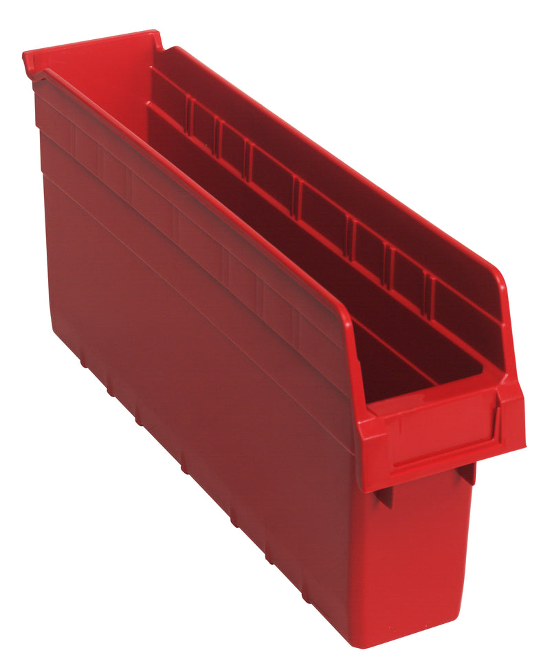 Quantum 8" Shelf Bins – QSB801 to QSB806 – Case Pack – 17-7/8" x 4-3/8" x 8" – QSB803 – Red
