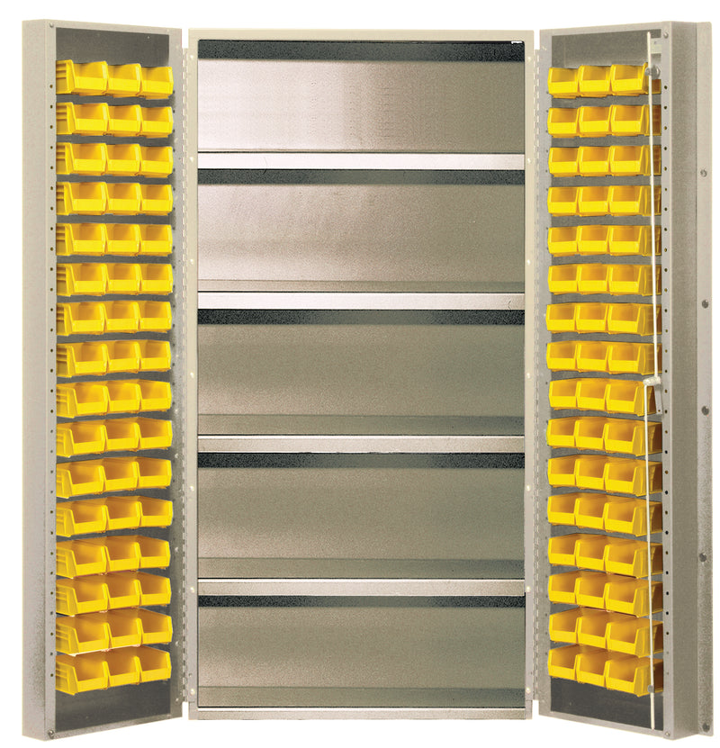 Quantum 36" Wide Storage Cabinets – 36" x 24" x 72" – QSC-BG Series – QSC-BG-36 to QSC-BG-36S – Kit – QSC-BG-36-96-4IS – Yellow