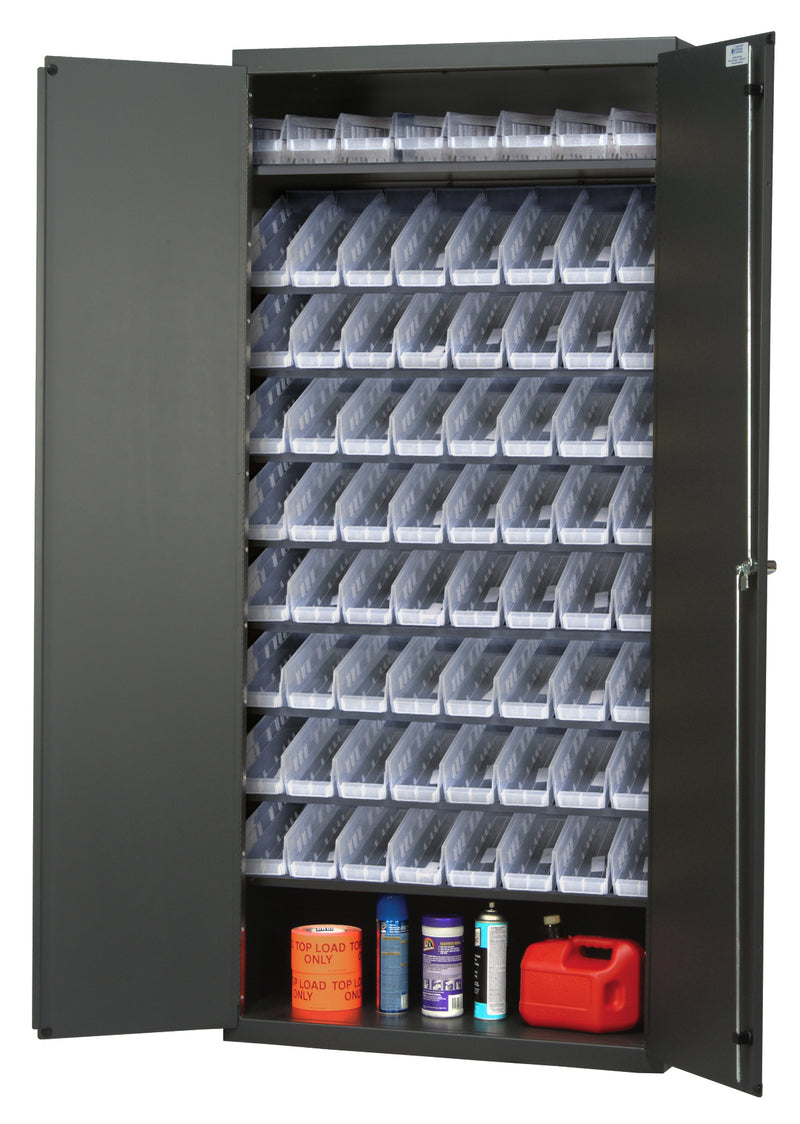 Quantum Storage Cabinets with Bins – 18" x 36" x 78" – QPR Series – QPR-101 – Clear
