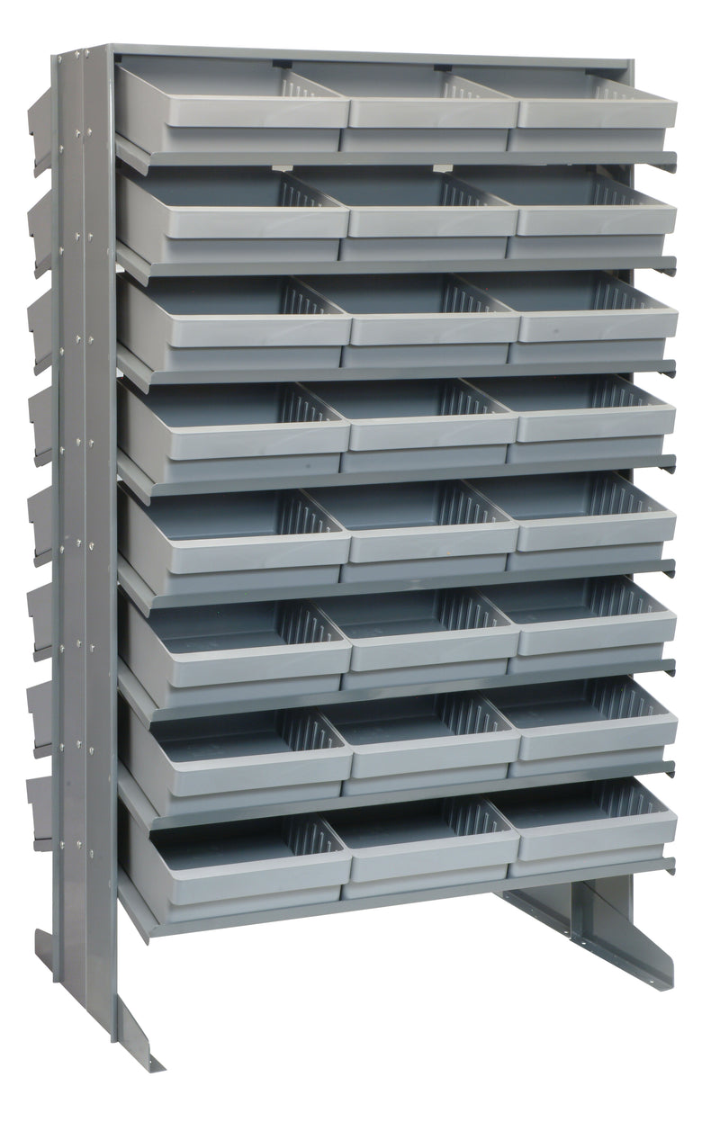 Quantum Double-Sided Pick Racks – 24" x 36" x 60" – QPRD-501 – QPRD-801 – Gray