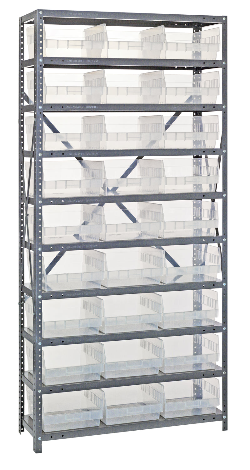 Quantum Clear-View Steel Shelving Units – 1875-203CL to 1875-210CL – 1875-210CL – Clear