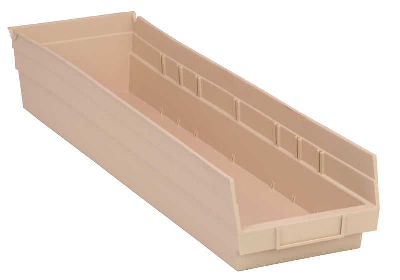 Quantum 4" Shelf Bins – QSB105 to QSB110 – Case Pack – 23-5/8" x 6-5/8" x 4" – QSB106 – Ivory
