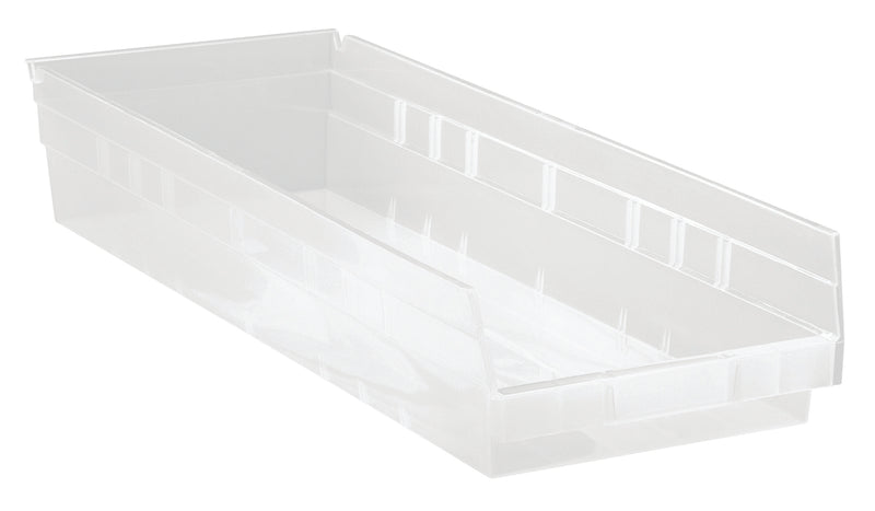 Quantum Clear-View Economy 4" Shelf Bins – QSB106CL to QSB114CL – Case Pack – 23-5/8" x 8-3/8" x 4" – QSB114CL – Clear