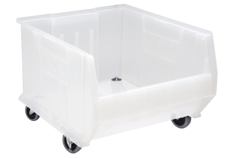 Quantum Clear Containers – QUS957CL to QUS967MOBCL – Individual Units – 23-7/8" x 18-1/4" x 12" (with casters 15"H) – QUS965MOBCL – Clear