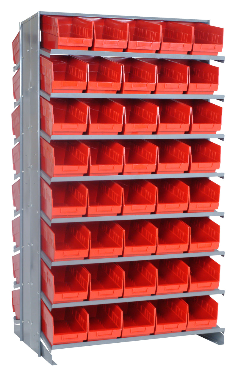 Quantum Double-Sided Pick Racks with Bins – 24" x 36" x 63-1/2" – Kit – QPRD-202 – Red