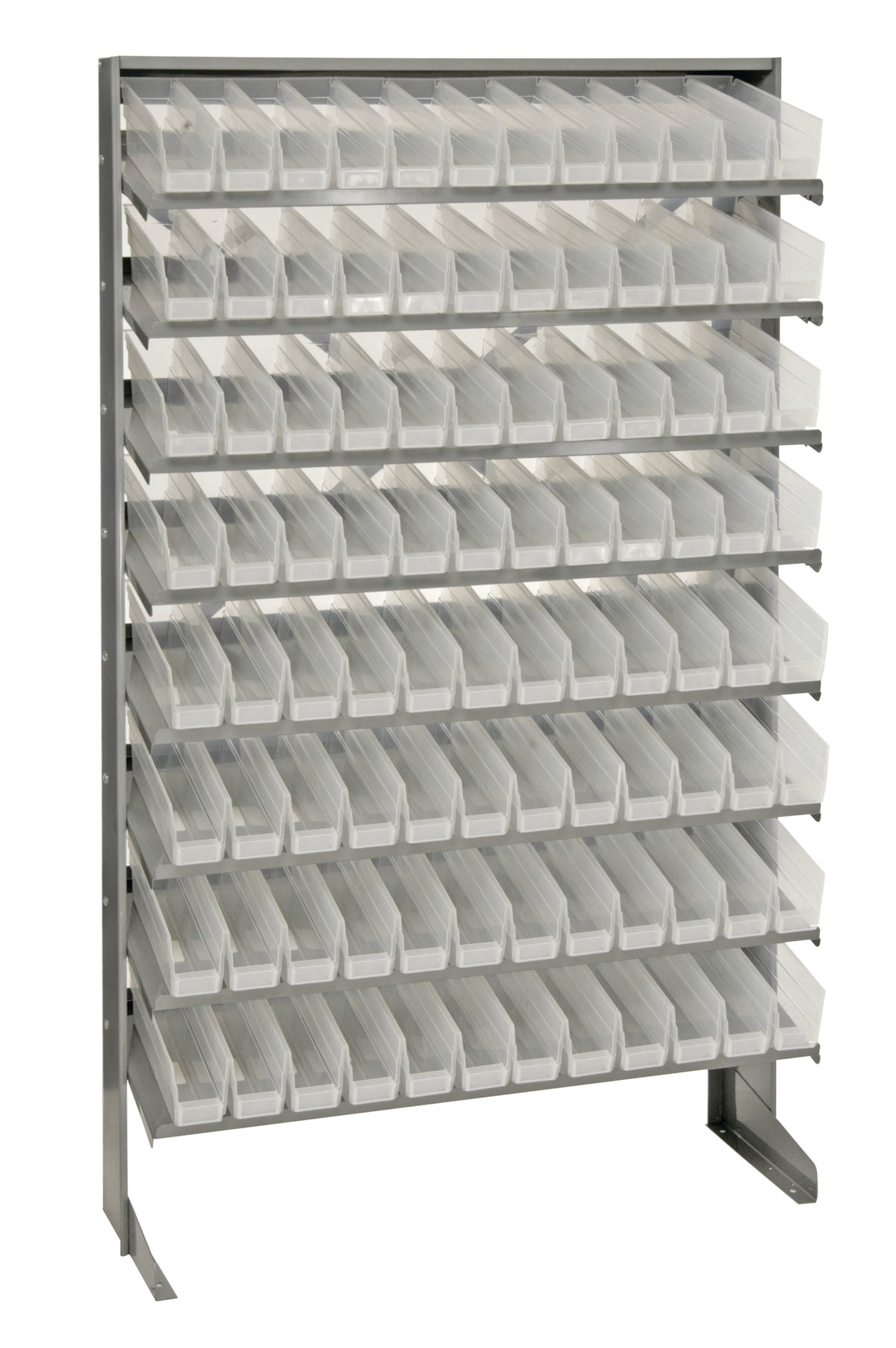 Quantum Single-Sided Pick Racks – 12" x 36" x 60" – QPRS-100CL – Clear