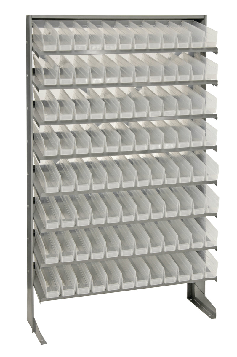 Quantum Single-Sided Pick Racks – 12" x 36" x 60" – QPRS-100CL – Clear